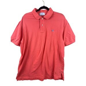 Southern Tide Mens XL Skipjack Polo Shirt Coral Pink Cotton Blend‎ Short Sleeve